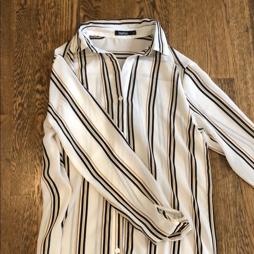 White, black and gold blouse!